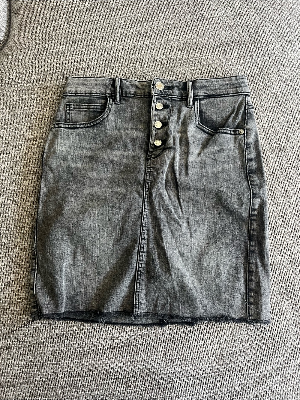 Dynamite Washed Gray High-Rise Denim Skirt